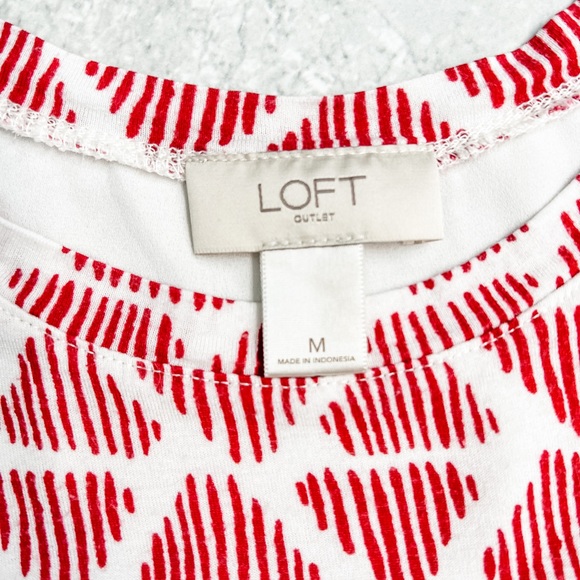 Loft Red Triangle Graphic Print Tank Top Blouse Size Medium - Picture 6 of 7